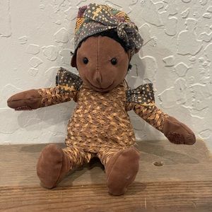Folkmanis Finger Puppet “ African Makemba” Brown Stuffed Doll Toy Size: 6”